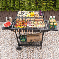 VTX-0907301 Large Double-Sided Folding Metal BBQ Grill Patio Home Stay Camping Commercial Camp Outdoor Rack Kitchen Cooking