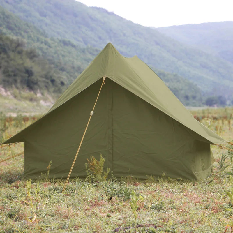 Army Green 2-Person A-Frame Tent, Waterproof Oxford Cloth, Outdoor Camping, Size 200x145x110CM