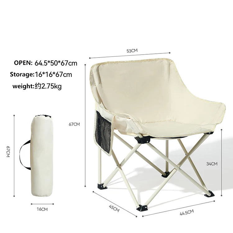 Aluminum Oxford Fabric Folding Chair with Armrest for Outdoor Use