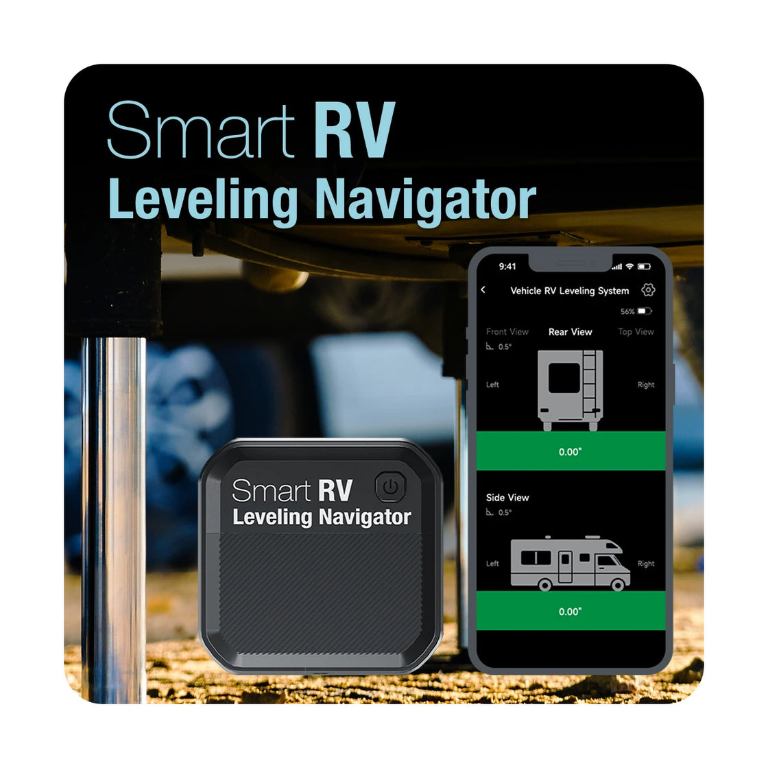 RV Leveling System with App Control for Travel Trailers and Campers, Model RVS01, Wireless Operation, High-Precision Sensors, Easy Installation