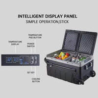 VTX-9284389 Fridge Wheels Freezer Box Dual Temperature Control Picnic Camping Dc 12V/24V AC100-240V 65W Plastic Portable Hiking