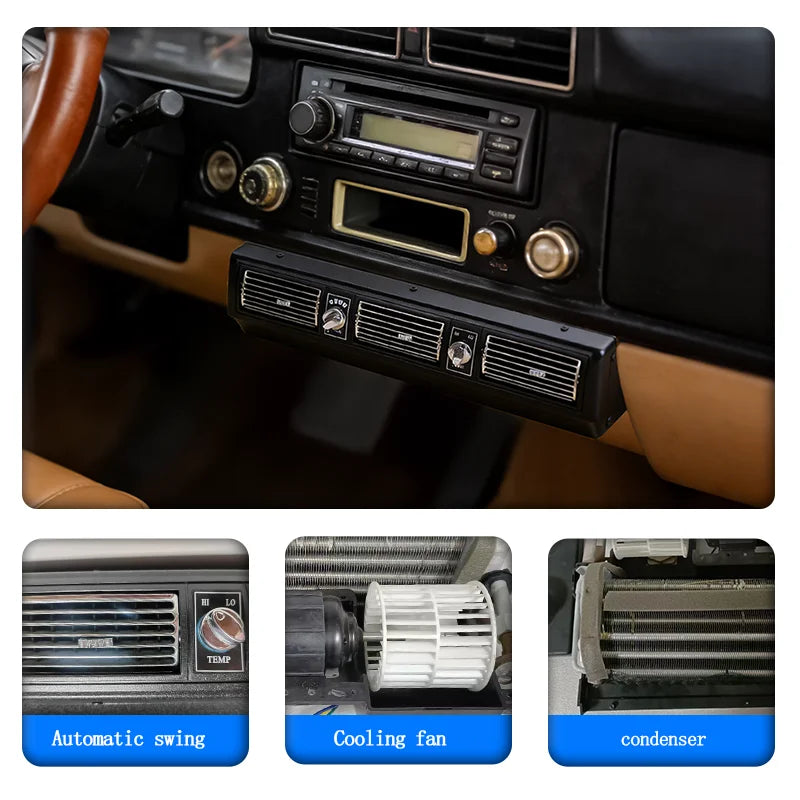 Universal Under Dash Electric Air Conditioner 12 Volt DC A/C Unit Kit for Car, RV, Van, Truck, ATV, Pickup, Tractor