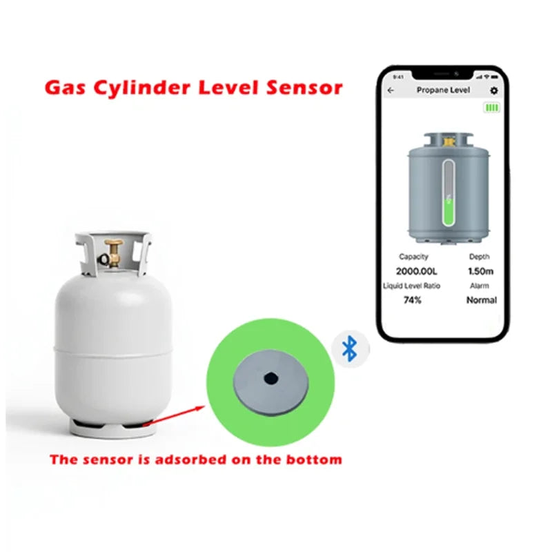 Smart Battery Powered Ultrasonic Level Sensor for LPG, Water, and Fuel Tanks - Model LPG2412-BT, 3% Accuracy, IP65 Rating