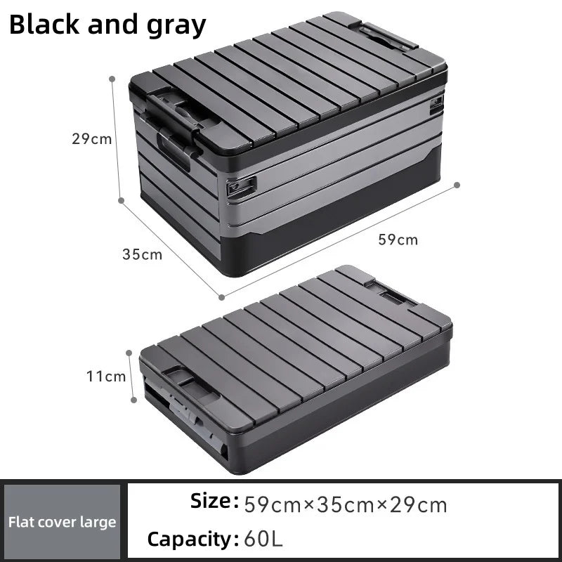 60L Foldable Double Tier Caravan Storage Box for Outdoor Camping and Travel