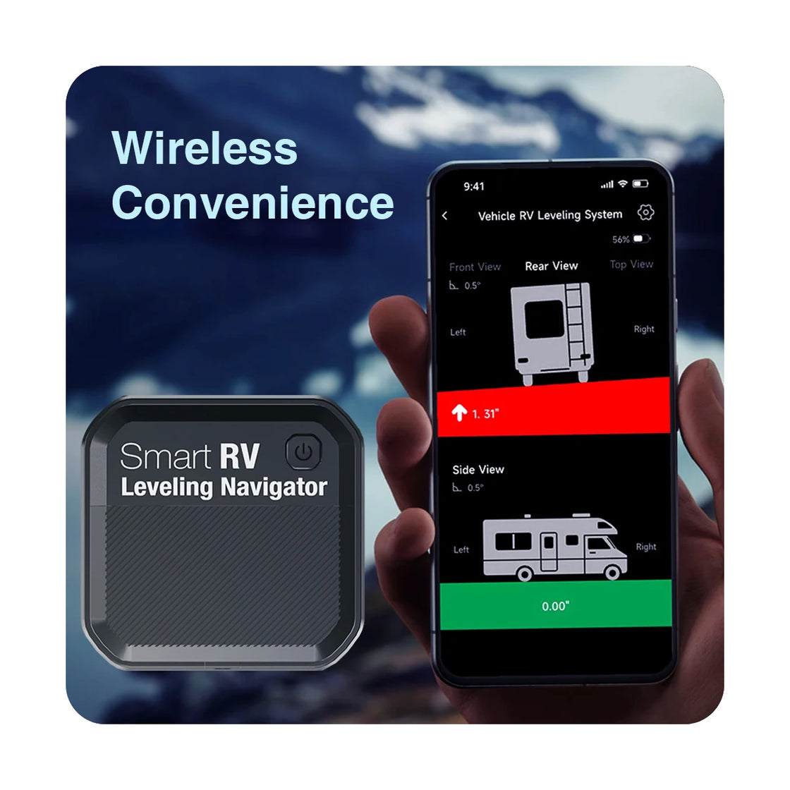 Compact RV Leveling System with Wireless App Control and High Precision Sensors