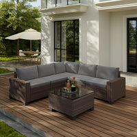 VTX-3380389 Outdoor Patio Furniture Set Wicker Modern Thickened Standard Home Decor Gifting Garden Centerpiece Relaxation Comfort