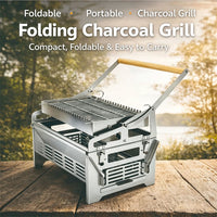 VTX-1071141 WELAND Camping Picnic Charcoal Rotating Bbq Grill Fold Easy Flip Grid Flippin' Flipping Grate Blaze Kitchen Home