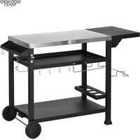 VTX-2659493 Durable Three-layer Multifunctional Outdoor Courtyard Barbecue Cart Table Iron Minimalist Multi-Functional
