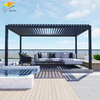 VTX-3019941 5x4 Electrique Motorisée Démontable Aluminium Bioclimatica Bioclimatique Pergola Outdoor Hurricane Proof Home Decor