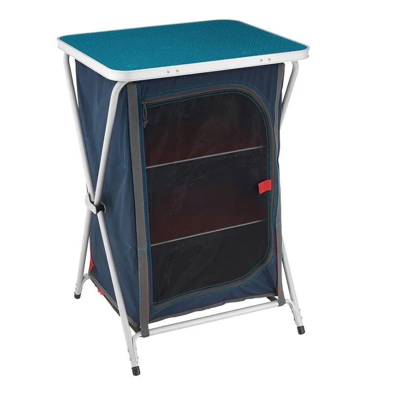 Outdoor Folding Camping Kitchen Cabinet - Aluminum Frame, MDF Table Top, Multiple Sizes Available