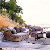 VTX-2954405 Outdoor Swimming Pool Rattan Sofa Set Size Waterproof Fabric Patio Leisure Furniture Steel Modern Eco-Friendly