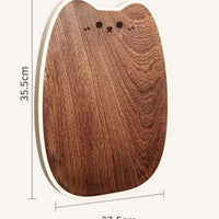 Food-Safe Wenge Wood Cutting Board, Cartoon Design, Thickene