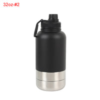 VTX-3090853 32oz Dog Feeder Food Bowls Water Bottles 3in1 Vacuum Insulated Portable Outdoor Travel Pet Stainless Steel Home Decor