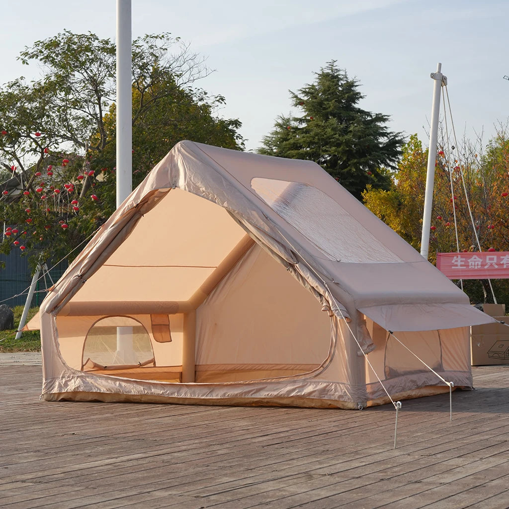 Large Skylight Inflatable Tent for 3-4 Persons, Waterproof Oxford Fabric, Quick Setup, UV-Resistant, Portable for Camping and Outdoor Activities