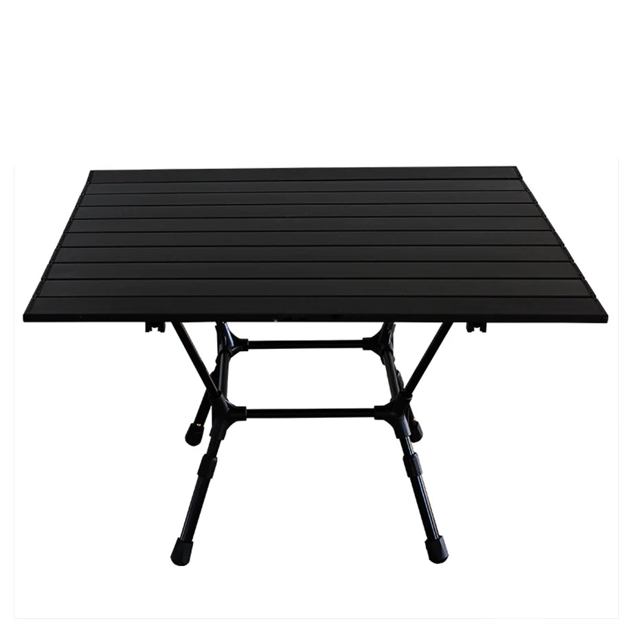 Aluminium Portable Folding Camping Table - Lightweight Outdoor Furniture, Black, Model IKS-FT022