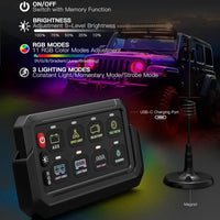 VTX-8301349 8-key Wireless Group Eight-way Touch Control Switch Panel RV Car Yacht Modification RGB Home Decor Gifting Patio
