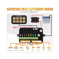 VTX-8366885 Dimmable Touch Control Panel Box Electronic Relay System Car 8 Gang Switch Truck ATV UTV Boat Marine SUV Caravan