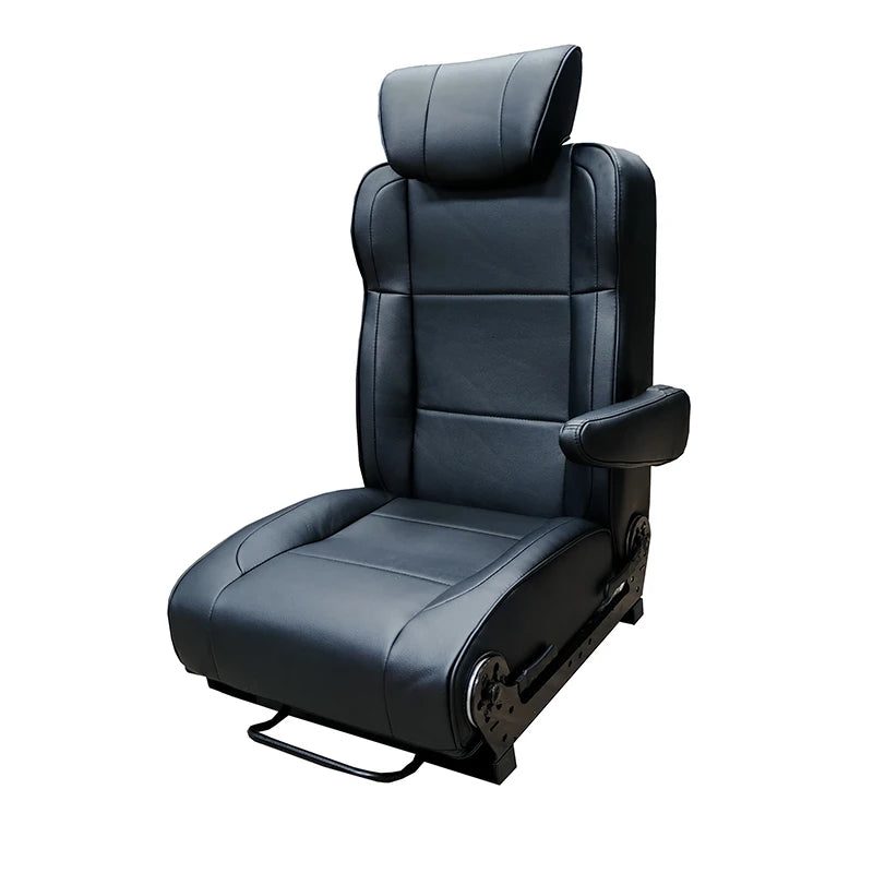 Custom Modified Leather Reclining Camper Van Seat Bed - Universal Fit, Adjustable Angle, Various Colors, Model L008F