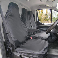 VTX-1283237 ZHIXIAO Heavy Duty Black Waterproof Van Seat Cover Full Set Universal Fit Single Double Durable Polyester All-Season