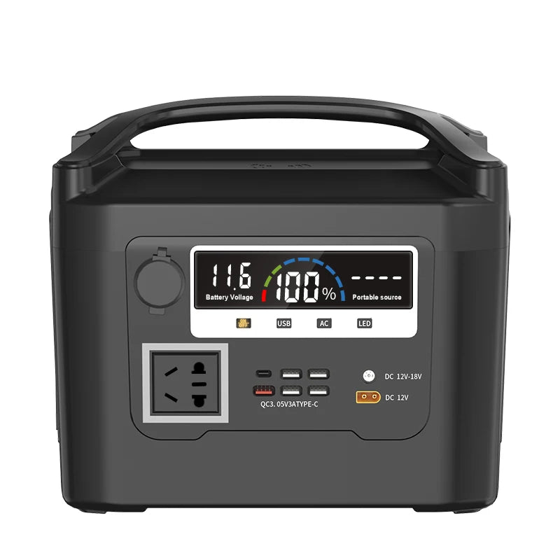 600W Solar Portable Power Station with Dual MPPT, Wireless Charging, and LiFePO4 Battery for Camping, RV, and Home Backup