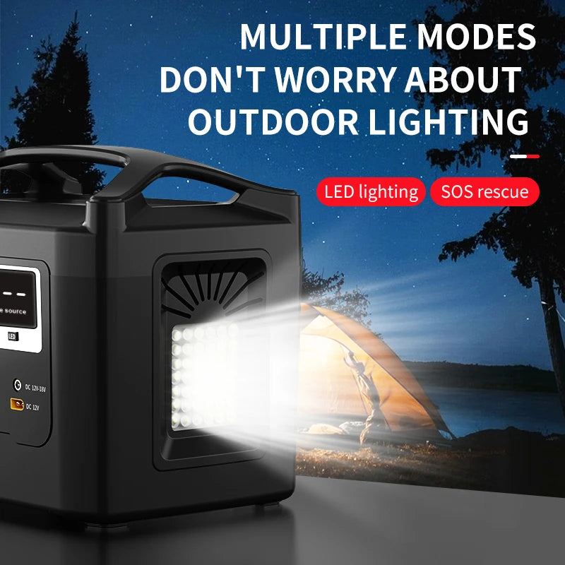 600W Solar Portable Power Station with Dual MPPT, Wireless Charging, and LiFePO4 Battery for Camping, RV, and Home Backup