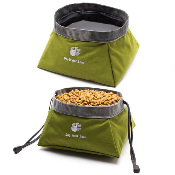 VTX-7777061 JZ Portable Foldable Small Size Eco-Friendly Dog Travel Bowl Waterproof Feeding Pets Cute Indoor/Outdoor Use Kitchen