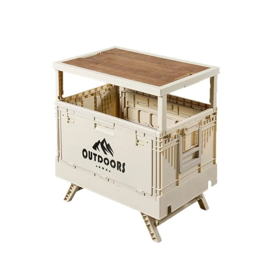 Aluminum Folding Storage Box for Outdoor Camping and Picnic, 20L-30L, Rectangle, Plastic, Side-Opening
