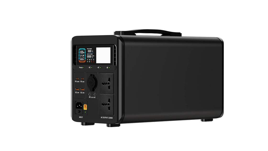 1200W Multi-functional Portable Power Station with Solar Charging and AC/DC Output for Camping and Emergency Use