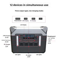 VTX-5679525 Portable Solar Battery RV Outdoor Large Capacity 220V Mobile Supply 3000W Pure Sine Wave Emergency Camping US/EU