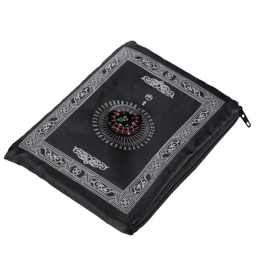 Outdoor Folding Prayer Rug Blanket 60x100cm Waterproof Polyester Portable Travel Mat with Compass