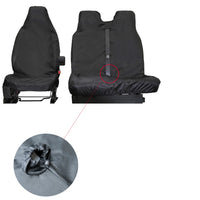 VTX-1283237 ZHIXIAO Heavy Duty Black Waterproof Van Seat Cover Full Set Universal Fit Single Double Durable Polyester All-Season