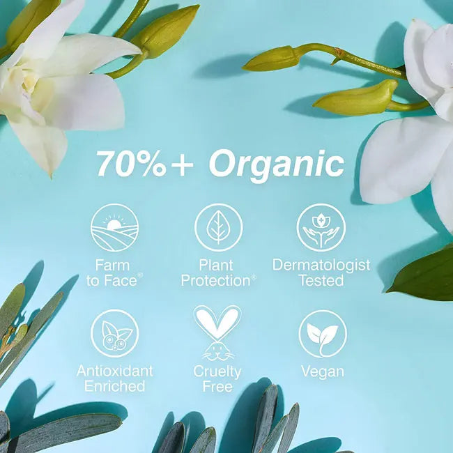 Natural Vegan Organic BB Cream with Sunblock SPF 30 - 44ml Tinted Moisturizer Lotion