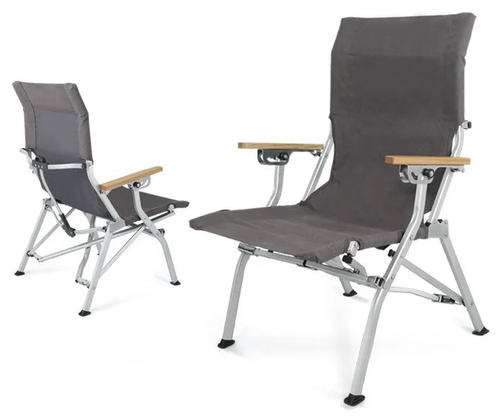 VTX-5744165 Outdoor Aluminum Alloy Adjustable Folding Chair - Portable Fishing Leisure Camping Beach Foldable Patio Garden Living