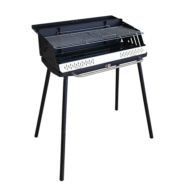 VTX-0972837 Komenjoy Outdoor Portable Charcoal Barbecue Grill Folding Camping BBQ Stainless Steel Foldable Kitchen Home Cooking