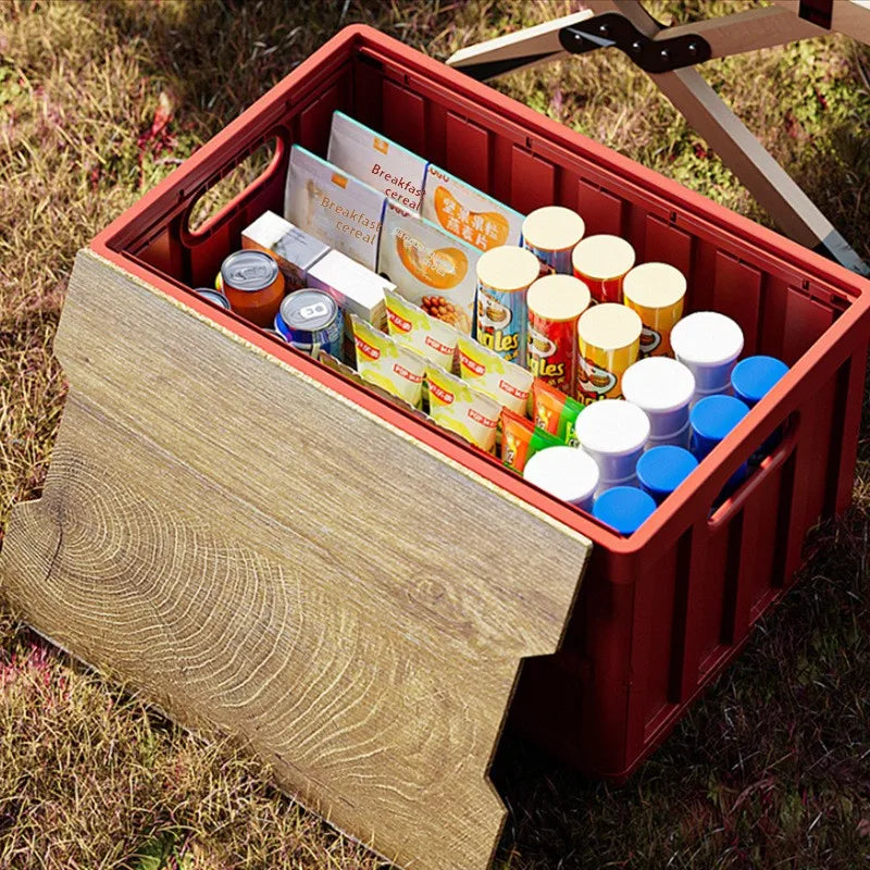 Foldable Plastic Beverage and Snack Storage Basket for Car Trunk and Outdoor Use