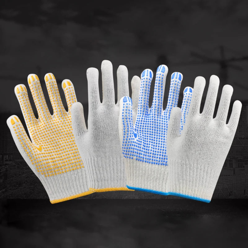Men's Non-Slip Cotton Yarn Safety Gloves for General Industry, Opera Length, Silicone-Free, Powder-Free