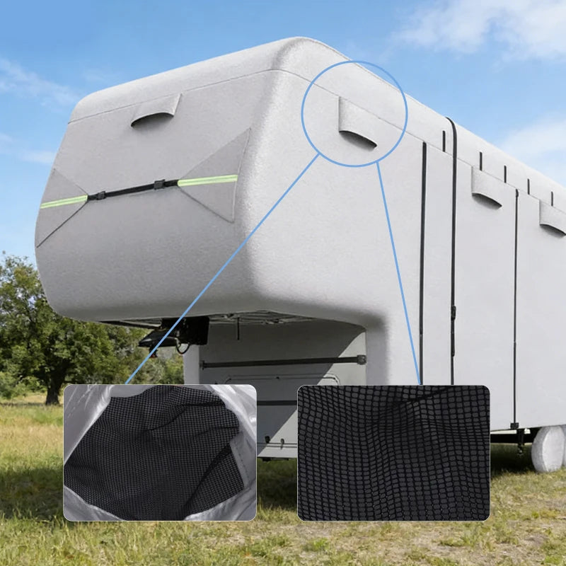 Lightweight Waterproof RV Cover for Campers - Durable Oxford Fabric, Mold & Condensation Protection, Outdoor Use