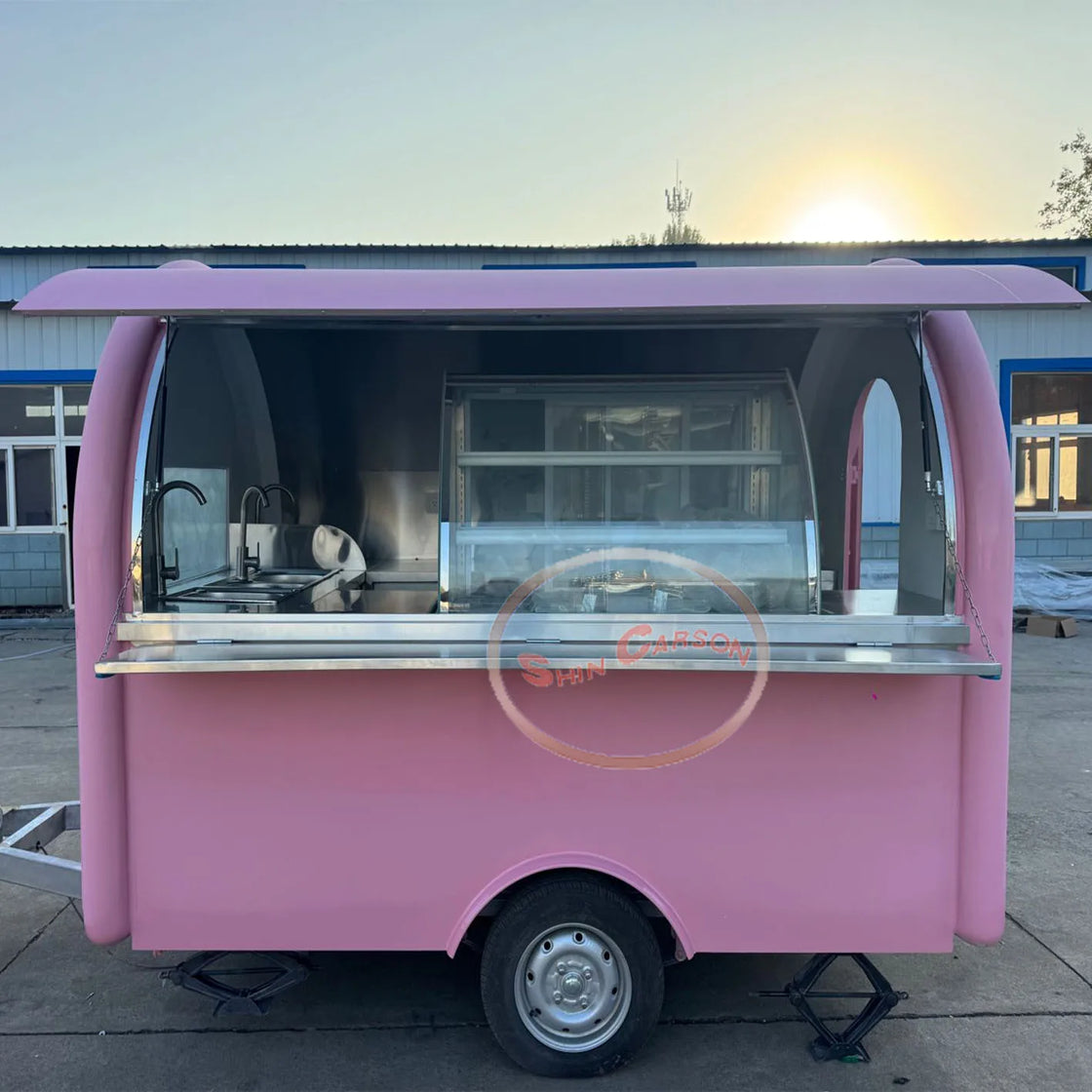Wear-Resistant Fiberglass Mobile Street Food Trailer with GPS Tracking for Ice Cream and Fast Food Vending