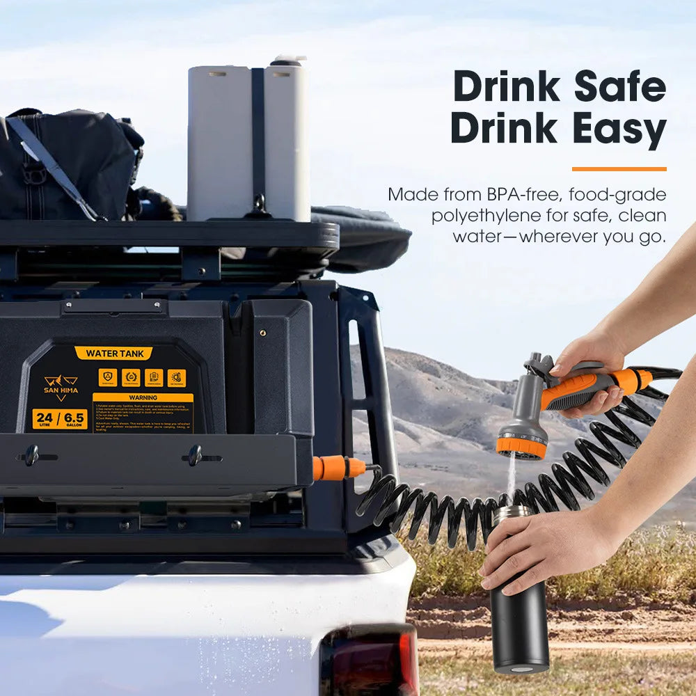 24L Pressurized Outdoor Camping Shower for Car-Mounted and RV Roof Use