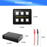 VTX-8235813 Universal 12V 24V 6 Gang LED Touch Screen Panel Sealed Control Box Trucks Jeeps ATV/UTV Cars Marine Boats RV Home