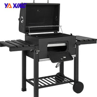 VTX-2593957 Hot Sales Stainless Steel Charcoal Grill Outdoor Garden Camping Trolley square Barbecue Metal Foldable Kitchen Home