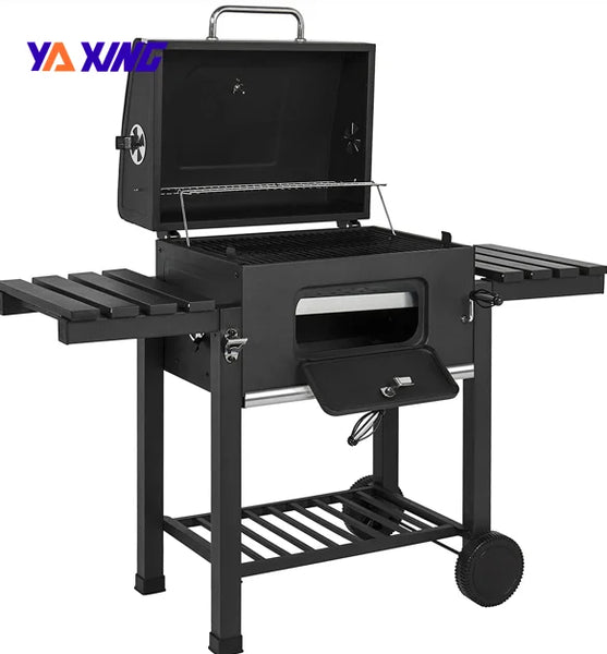 VTX-2593957 Hot Sales Stainless Steel Charcoal Grill Outdoor Garden Camping Trolley square Barbecue Metal Foldable Kitchen Home
