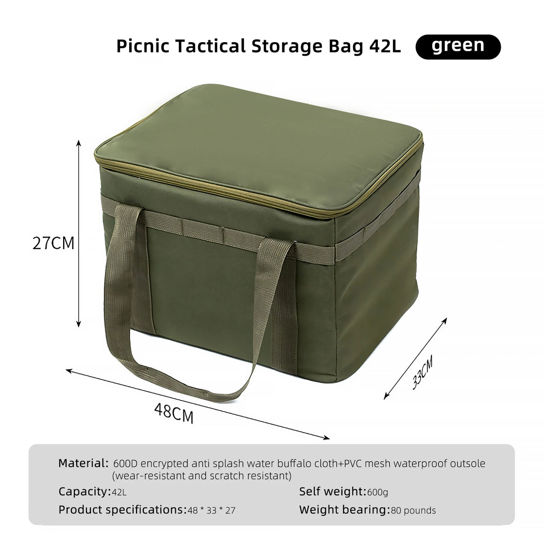 Multifunctional Foldable Camping Storage Box, Large Capacity Organizer for Outdoor Use, 30L and 42L Options, Oxford Cloth