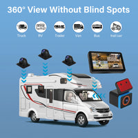 VTX-4986021 6CH AI WiFi GPS RV Backup Camera System 10.1" Touch Screen Monitor 4 1080P Cameras Mobile DVR Dash Cam Sentry Mode