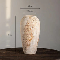 Large Ceramic Vase Set of 3 Flower Pot Brown Vintage Porcela