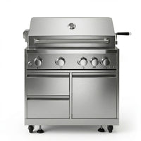 VTX-2921637 Commercial Food 304 Stainless Steel Outdoor Kitchen Modular L Shaped BBQ Island Home Prep Space Cooking Breakfast
