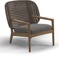 VTX-3249317 Leisure Teak Wood Frame Rattan Chair Patio Outdoor Garden Rocking Balcony Sets Modern Living Room Backyard Deck