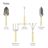 VTX-1676453 7 Piece Lightweight Portable Gardening Tool Kit Folding Detachable Garden Set Stool Seat Tote Bag Outdoor Camping