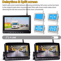 VTX-7940901 Digital Wireless 7 Inch Touch Screen Loop Recording Video DVR Monitor Heavy Duty RV Backup Cameras Night Vision
