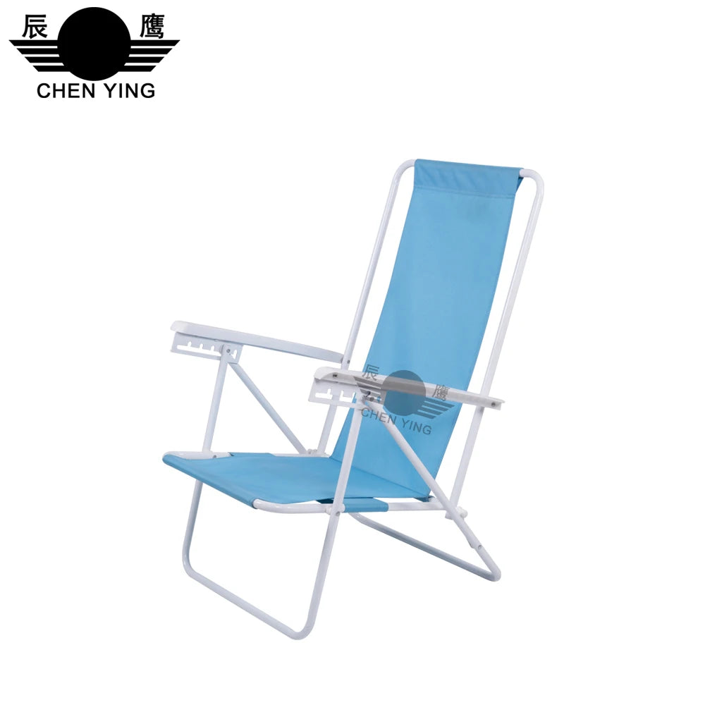 Folding Outdoor Chair with Armrests, Portable Camping Chair for Patio and Garden, Red, 52x48x76cm